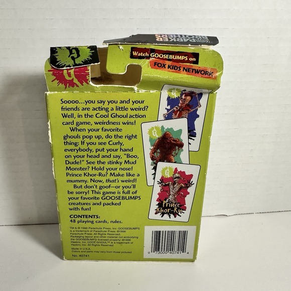 Goosebumps Cool Ghoul Action Card Game 1996 Parker Bros #40741 081125WT Vintage - Picture 6 of 6